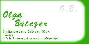 olga balczer business card